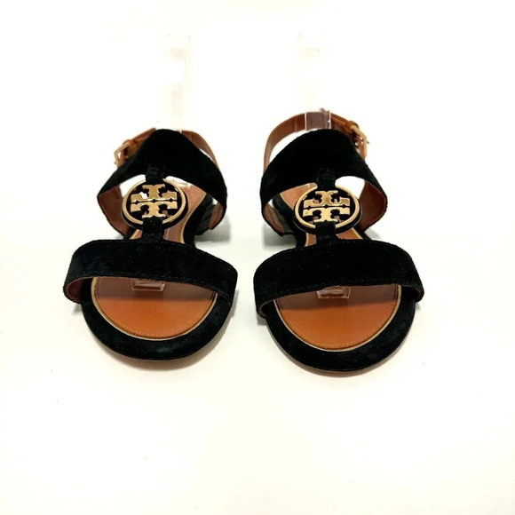 NWOT Tory Burch Metal Miller Two Strap Sandal - Logo Medallion Summer Shoe - Picture 4 of 10